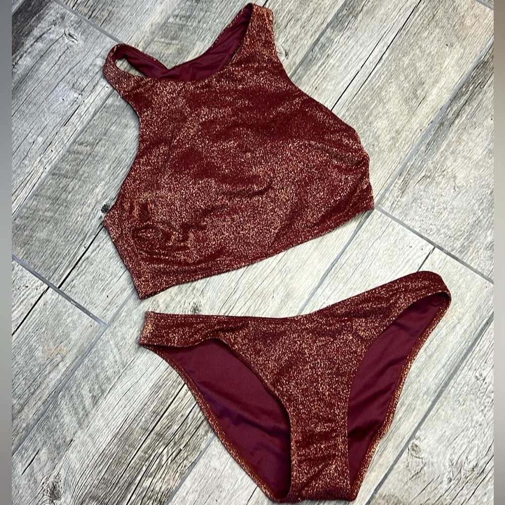 Xhilaration shimmer tankini - L